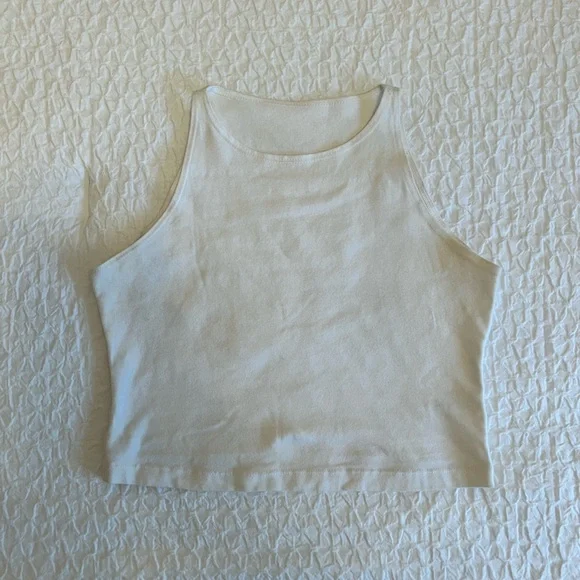 American apperal white cropped tank top (Medium) - Picture 1 of 6